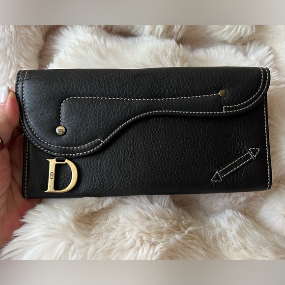 CHRISTIAN DIOR Leather Saddle Long Wallet - Beautiful Condition - AUTHENTICATED - Picture 1 of 14
